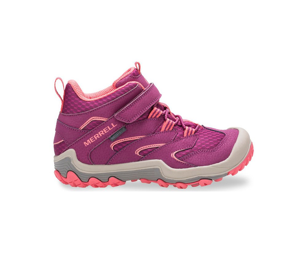Merrell Boots Pink - Chameleon 7 Access Mid A/C Waterproof - Kids 28QFALREZ